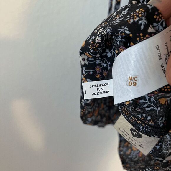 Madewell Floral Short Sleeve Wrap Tie Waist Mini Dress Women's Size Small - Picture 6 of 7